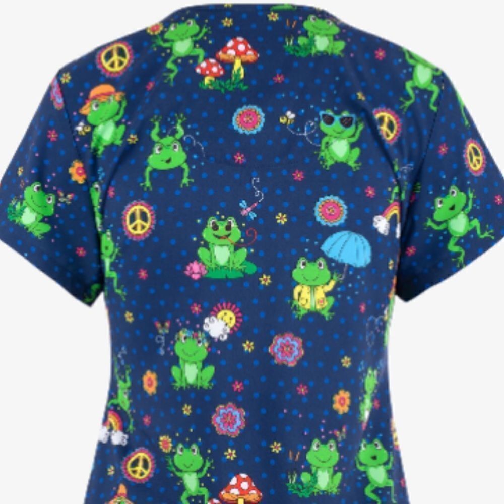 AVA THERESE SIZE 2 XL FROG SCRUB TOP - Picture 2 of 2